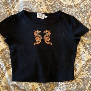 princess polly black crop top size 4